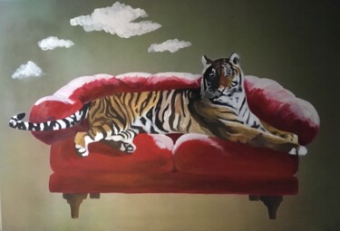 Schilderij getiteld "Rest" door Marcello Monari, Origineel Kunstwerk, Olie