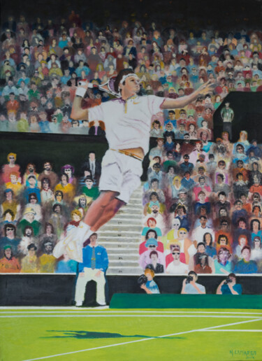 Peinture intitulée "Federer" par Marcelo Camargo, Œuvre d'art originale, Huile