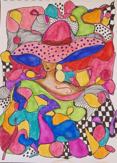 绘画 标题为“Mulher Moderna” 由Marcia Ehbrecht, 原创艺术品, 水彩