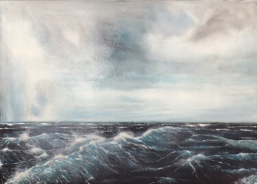 Peinture intitulée "Stormy monday" par Marcin Grzelczak, Œuvre d'art originale, Huile