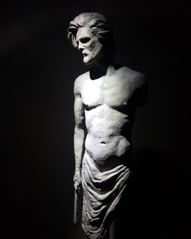 Scultura intitolato "Slave with a sword…" da Marcin Otapowicz, Opera d'arte originale, Argilla