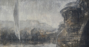 Zeichnungen mit dem Titel "Pont Neuf, Paris" von Marcin Szymielewicz (Szymielewicz), Original-Kunstwerk, Pastell