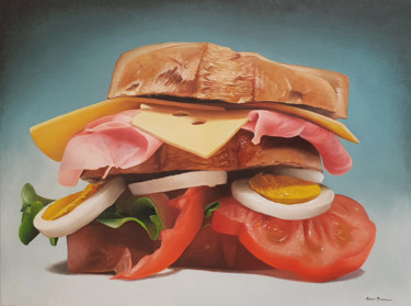 Pittura intitolato "Sandwich" da Marco Amore, Opera d'arte originale, Olio Montato su Telaio per barella in legno