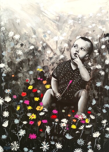 Peinture intitulée "Le pouvoir des fleu…" par Marco Andreani-Durieux (M.A-D), Œuvre d'art originale, Acrylique Monté sur Châ…