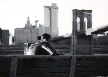 Pintura titulada "Brooklyn Heights" por Marco Barberio, Obra de arte original, Acrílico Montado en Bastidor de camilla de ma…