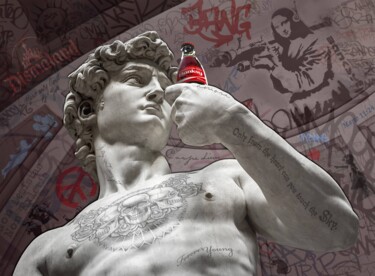 Pintura intitulada "Sharing a Coke with…" por Marco Battaglini, Obras de arte originais, Acrílico