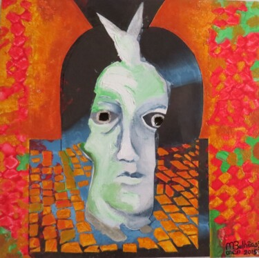 Картина под названием "marco-bulhoes-rosto…" - Marco Bulhões, Подлинное произведение искусства, Акрил