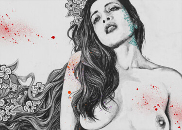 图画 标题为“Dulcinea | sexy nud…” 由Marco Paludet, 原创艺术品, 铅笔