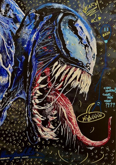 Painting titled "VENOM | Ciao mostro…" by Marco Scarfalloto, Original Artwork, Acrylic