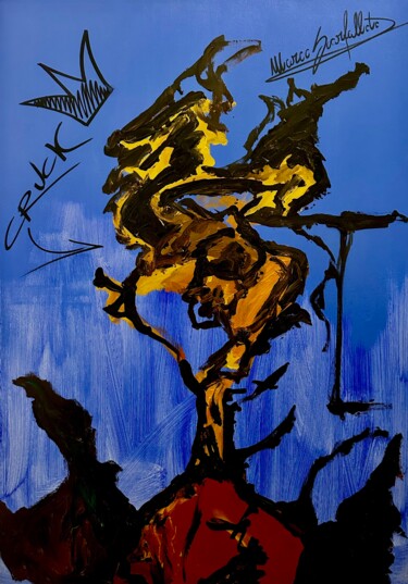 Malerei mit dem Titel "CRUCK - DEMONE IN P…" von Marco Scarfalloto, Original-Kunstwerk, Acryl