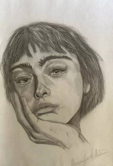 Dessin intitulée "Sguardo Intenso" par Marco Scarfalloto, Œuvre d'art originale, Graphite