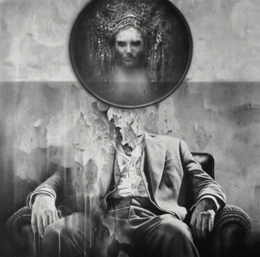 Рисунок под названием "DISSOLVE" - Marco Tidu, Подлинное произведение искусства, Древесный уголь