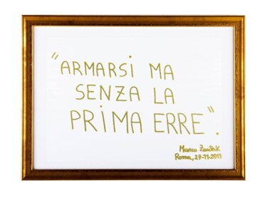 Rysunek zatytułowany „Armarsi ma senza la…” autorstwa Marco Zautzik, Oryginalna praca, Marker
