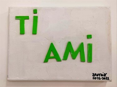 제목이 "Ti ami (verde)"인 콜라주 Marco Zautzik로, 원작, 콜라주