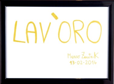 Σχέδιο με τίτλο "Lav'oro" από Marco Zautzik, Αυθεντικά έργα τέχνης, Μαρκαδόρος
