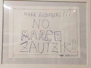 Drawing titled "Zuckerberg? No, Zau…" by Marco Zautzik, Original Artwork, Ballpoint pen