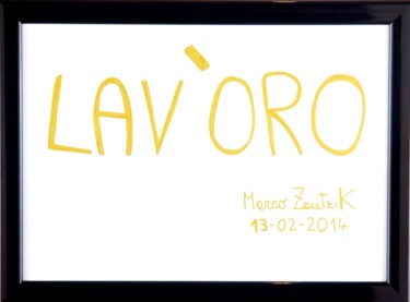 Drawing titled "Lav'oro" by Marco Zautzik, Original Artwork, Marker