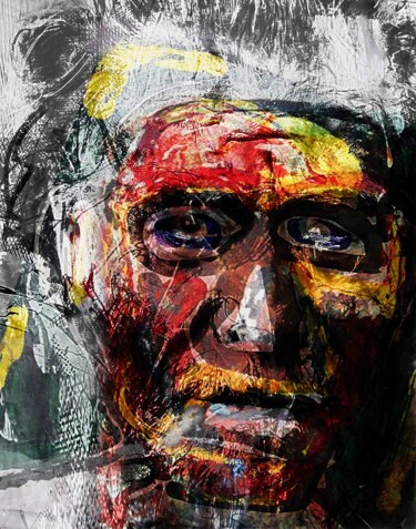 Impressões e gravuras intitulada "Charles Bukowski_ P…" por Marco Pasqual, Obras de arte originais, Foto Montagem