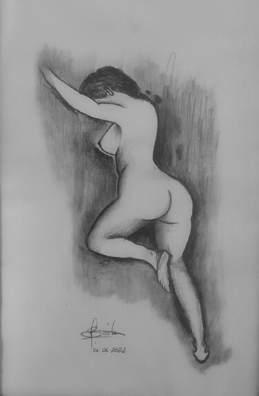 Drawing titled "Sem nome" by Marcos Bastos, Original Artwork, Charcoal