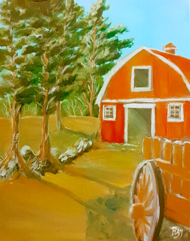 Malerei mit dem Titel "BarnHouse" von Marcel Ramet, Original-Kunstwerk, Acryl