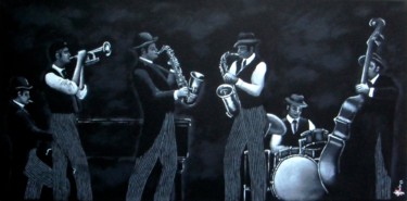 Painting titled "Sextet" by Marc Parmentier, Original Artwork, Acrylic Mounted on Wood Stretcher frame