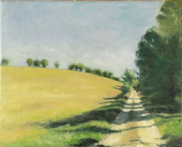 Malerei mit dem Titel "chemin ombragé" von Marc Sellam, Original-Kunstwerk, Öl