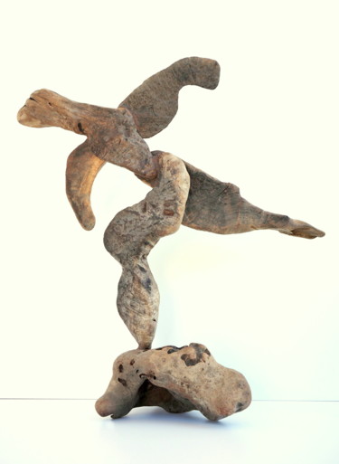 Sculptuur getiteld "The abstract  artif…" door Nestor, Origineel Kunstwerk, Hout