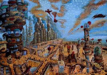 Картина под названием "Dradian" - Marek Izydorczyk, Подлинное произведение искусства, Масло
