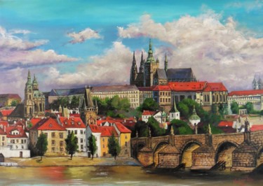 Painting titled "Prague" by Marek Vodvářka, Original Artwork, Oil