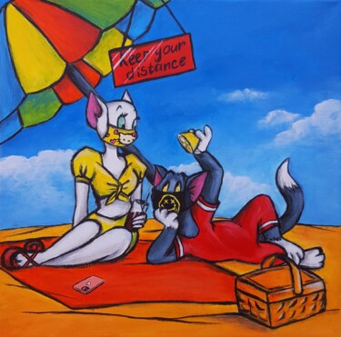 Malerei mit dem Titel "Toodles and Tom" von Maretta Elsalieva, Original-Kunstwerk, Acryl