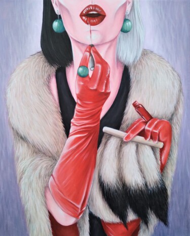 Schilderij getiteld "Cruella de Vil" door Maretta Elsalieva, Origineel Kunstwerk, Olie
