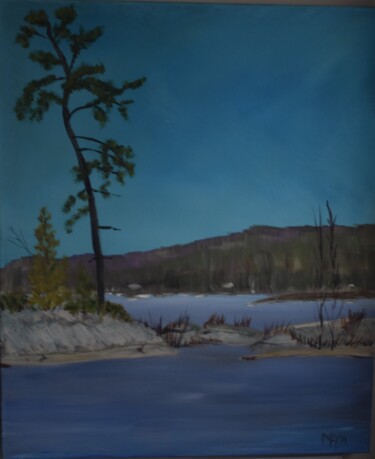 Painting titled "Pine Island Crossin…" by Margaret Allen, Original Artwork, Acrylic