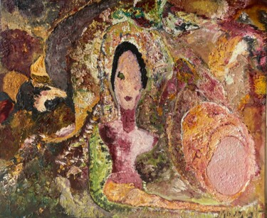 Schilderij getiteld "La Femme Mutilée" door Margareth Maïnetti, Origineel Kunstwerk, Olie