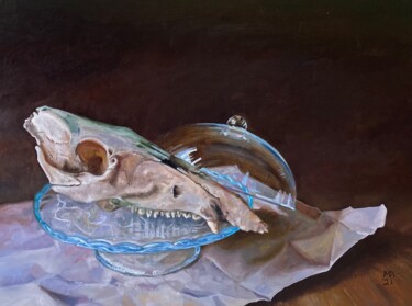 Картина под названием "Yesterday's dessert" - Margarita Ado, Подлинное произведение искусства, Масло