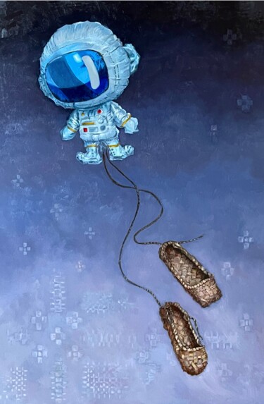 "One foot in Space" başlıklı Tablo Margarita Ado tarafından, Orijinal sanat, Petrol