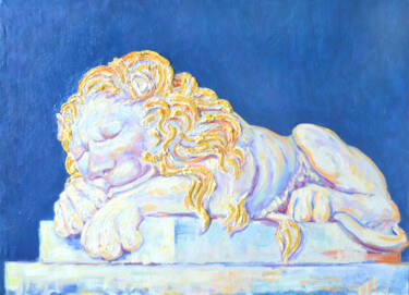 Pintura titulada "Sleeping lion" por Margarita Felis, Obra de arte original, Oleo