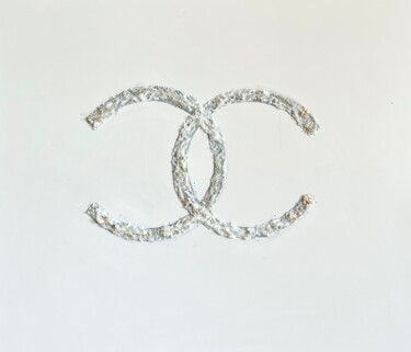 绘画 标题为“White Chanel with P…” 由Margarita Glambert, 原创艺术品, 丙烯 安装在木质担架架上