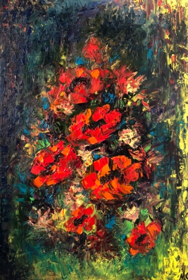Painting titled "PASSION" by Margarita Golava, Original Artwork, Oil Mounted on Wood Panel