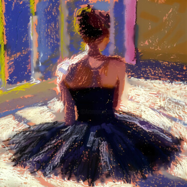 Arte digitale intitolato "Ballerina in Black…" da Margarita K, Opera d'arte originale, Immagine generata dall'IA