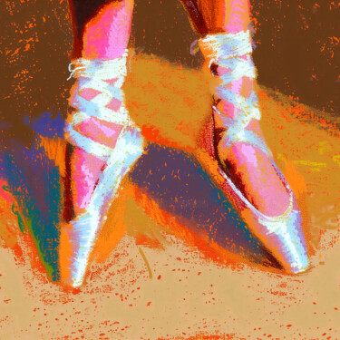 Grafika cyfrowa / sztuka generowana cyfrowo zatytułowany „White Ballet Shoes” autorstwa Margarita K, Oryginalna praca, Obraz…