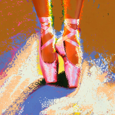 Grafika cyfrowa / sztuka generowana cyfrowo zatytułowany „Pink Ballet Shoes” autorstwa Margarita K, Oryginalna praca, Obraz…
