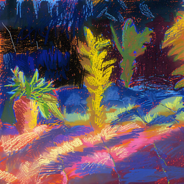 Arte digitale intitolato "Vibrant Oasis" da Margarita K, Opera d'arte originale, Immagine generata dall'IA