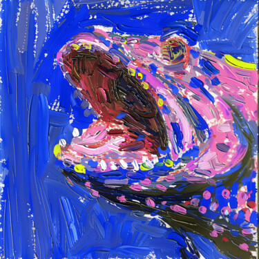 Digital Arts titled "Neon Beast" by Margarita K, Original Artwork, AI generated image