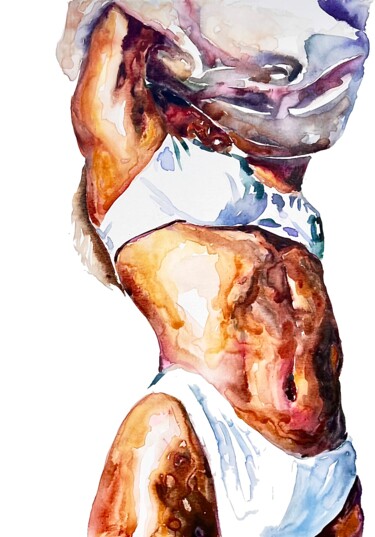 Painting titled "Shameless" by Margarita Pigaeva, Original Artwork, Watercolor