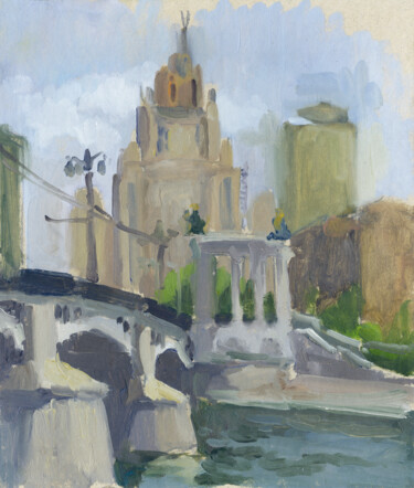Картина под названием "Borodinsky Bridge" - Margarita Simonova, Подлинное произведение искусства, Масло
