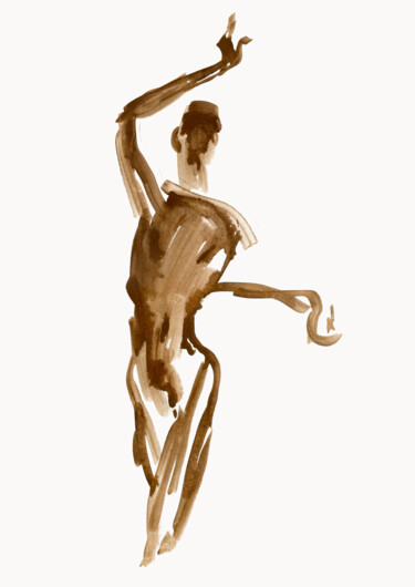Drawing titled "Dancer 1" by Margarita Simonova, Original Artwork, Gouache