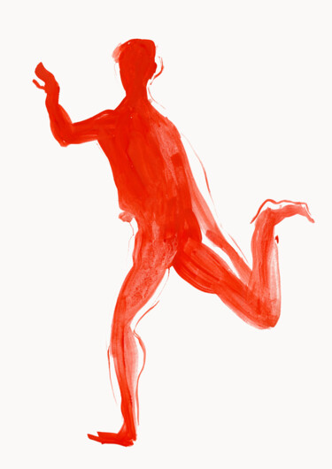 「Dancer 14」というタイトルの描画 Margarita Simonovaによって, オリジナルのアートワーク, グワッシュ水彩画
