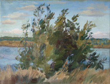 Painting titled "Birches" by Margarita Simonova, Original Artwork, Oil