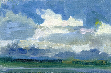 Peinture intitulée "Cloudy day" par Margarita Simonova, Œuvre d'art originale, Huile