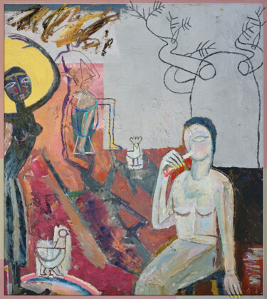 Pittura intitolato "AFRICAN PAINTING SE…" da Margarita Suliaeva, Opera d'arte originale, Acrilico